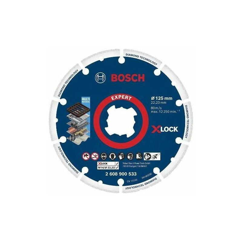 Bosch Professional 1X Expert Diamond Metal Wheel XLock Per Ghisa, Ø