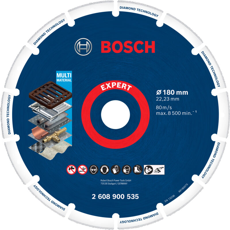 Image of Bosch - Disco da taglio in metallo diamantato Expert 2608900535 180 x 2223 mm