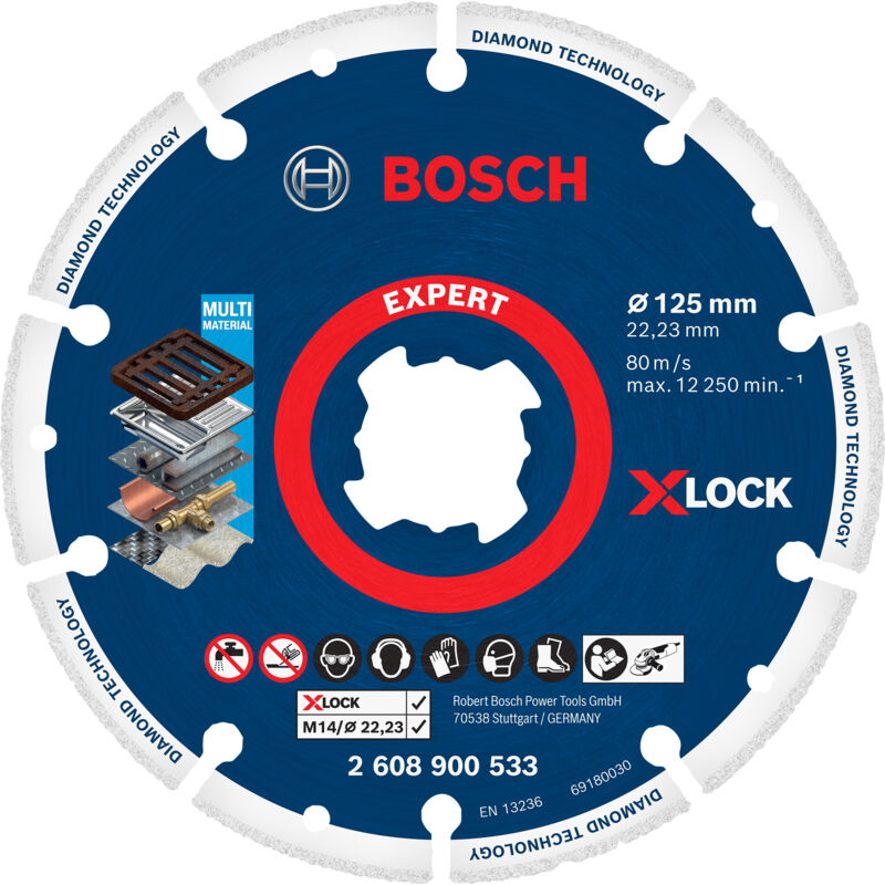 Image of Bosch - 2608900533 Disco da taglio Expert in metallo diamantato x-lock 125 x 2223 mm