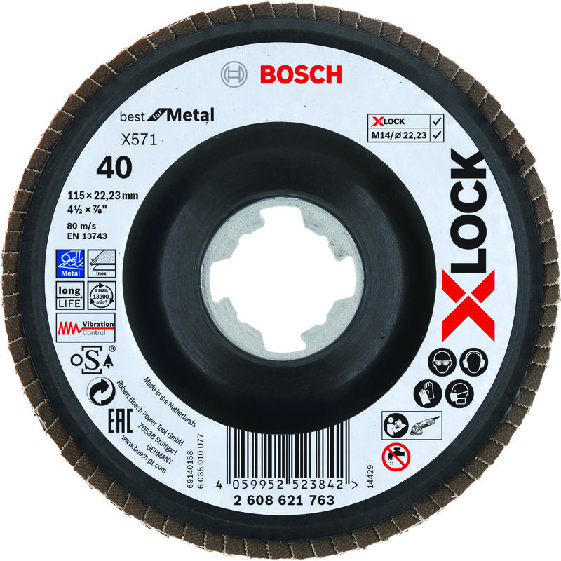 

Bosch X-LOCK Lam.X571 B.Metal:115mm c.plás.G40 2608621763