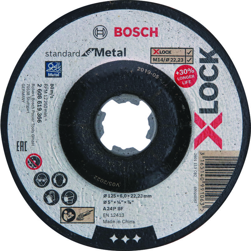 

Bosch X-LOCK Standard Metal desbaste 125 x 6mm 2608619366