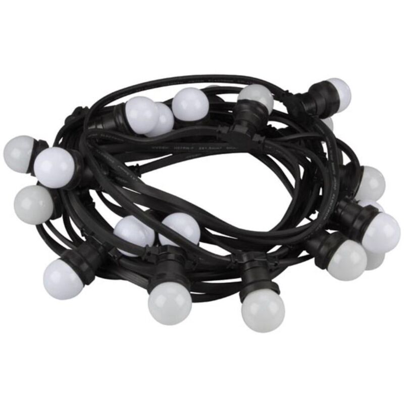 HQ-Power Guirnalda ligera, 20 lámparas led de colores, E27, para uso interior y exterior, 11 m