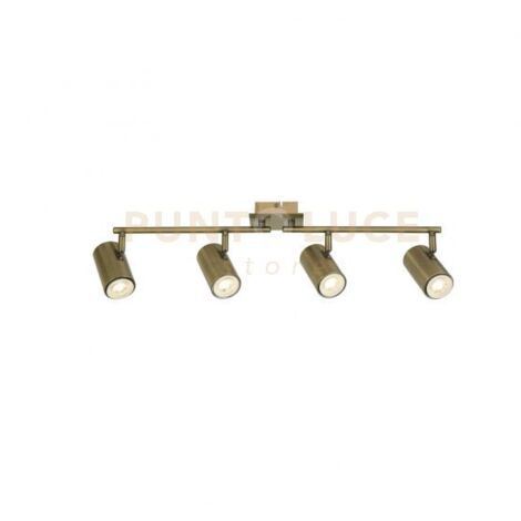 x Meteor 4Lt Split Bar Spotlight - Metallo ottone anticato