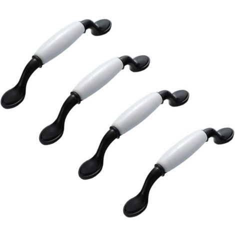 x Möbelgriffe im europäischen Stil aus Keramik, Küchenschrankgriffe aus Keramik und Aluminiumlegierung, 96 mm Schubladengriffe, mit Schrauben