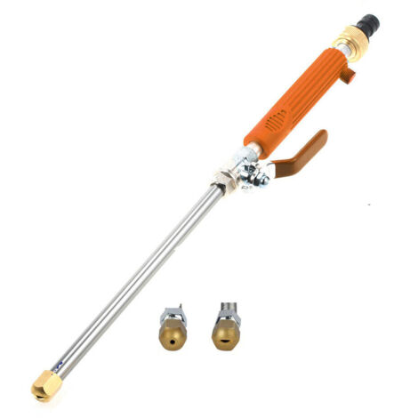 x orangefarbener Hochdruckreiniger, Hochdruck-Wasserpistole, Hochdruck-Wasserpistole mit Düse, Hochdruck-Wasserlanze für Gartenschlauch