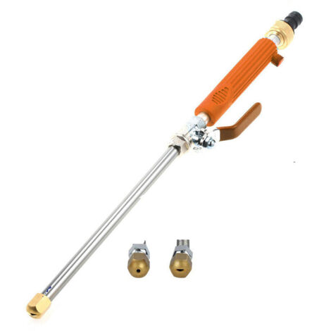 x orangefarbener Hochdruckreiniger, Hochdruck-Wasserpistole, Hochdruck-Wasserpistole mit Düse, Hochdruck-Wasserlanze für Gartenschlauch