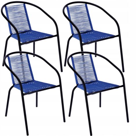 x poltrona in corda BISTRO, comoda SEDIA da giardino per balcone o giardino