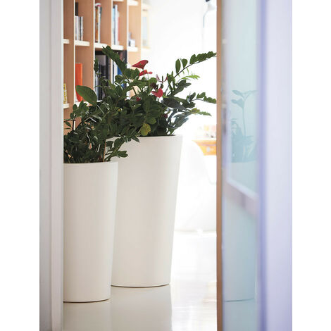 X-Pot  Bianco - Ø 85 / 120 Vaso decorativo in polietilene originale Slide colorato giardino di design esterno interno bar ristorante hotel