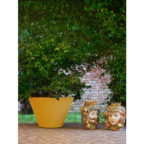 X-Pot  Verde malva - Ø 56 / 33 Vaso decorativo in polietilene originale Slide colorato giardino di design esterno interno bar ristorante hotel