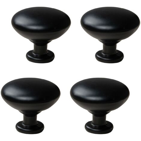 x Runder Möbelknopf aus Metall, schwarz