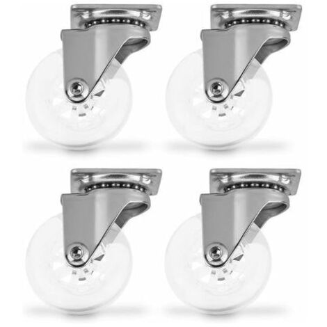 x Ruote per mobili Ø 50 mm trasparenti senza fermo Altezza 64 mm Ruote fisse Ruote girevoli