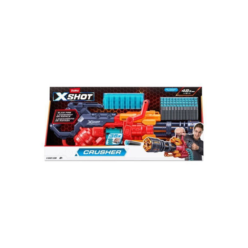 Zuru - Blaster Automatique xshot Crusher - Ceinture de 35 fléchettes - Portée de 27 metres