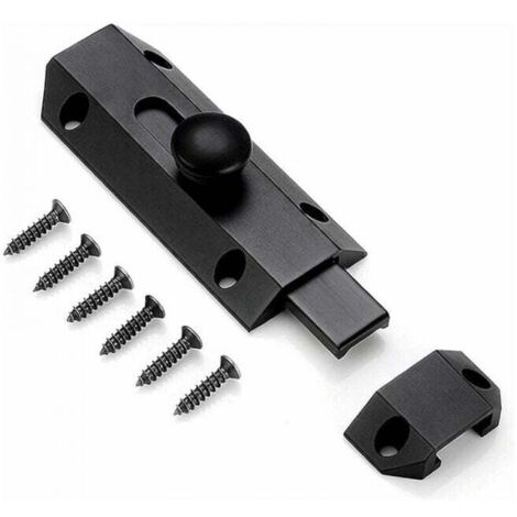 x Sicherheitsschloss-Überfalle mit Bolzen aus reinem, dickem Messing, robuster Türriegel, schwarz