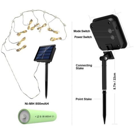 x Solar-Schirmleuchte 30 cm schwarz Outdoor wasserdicht warm für Terrassenschirm weiße LED-Lichterkette mit Fernbedienung geeignet (warmweiß)