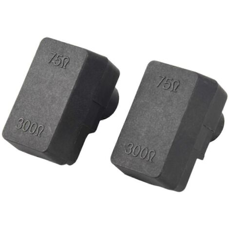 x Transformateur d'adaptation d'antenne à enclenchement 300/75 Ohm Adaptateur coaxial TV F--