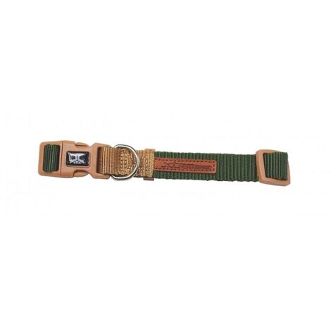 X-TRM Double Premium Collar verde foresta-britannico beige 20-30 cm x 1cm