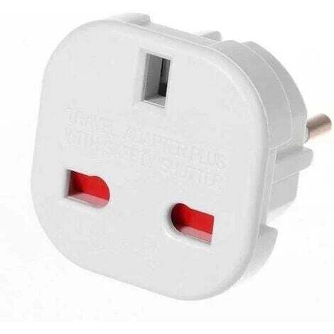 x UK to EU Plug Adapter Cables (White)