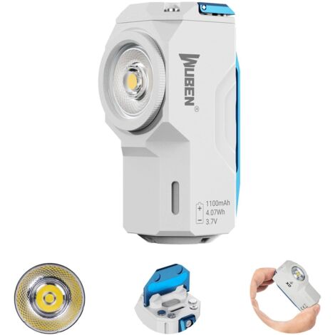 X0 Torcia LED ultra potente ricaricabile da 800 lumen, batteria per torcia, mini torcia EDC Maglite tipo C 7 modalità, luce da lavoro compatta per campeggio, escursionismo, all'aperto