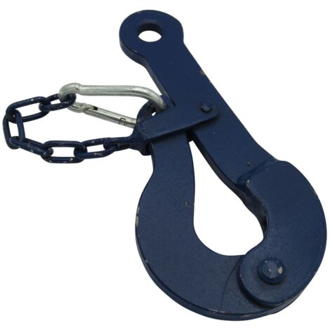 x1 10" Blue Painted Heavy Duty Slip Hook - 1500KG Carbine Snap