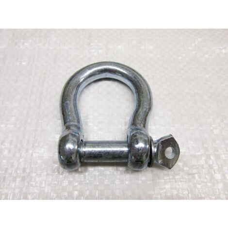 x1 6MM Galvanised Commercial Bow Shackle - Chain Connector Caravan Tether