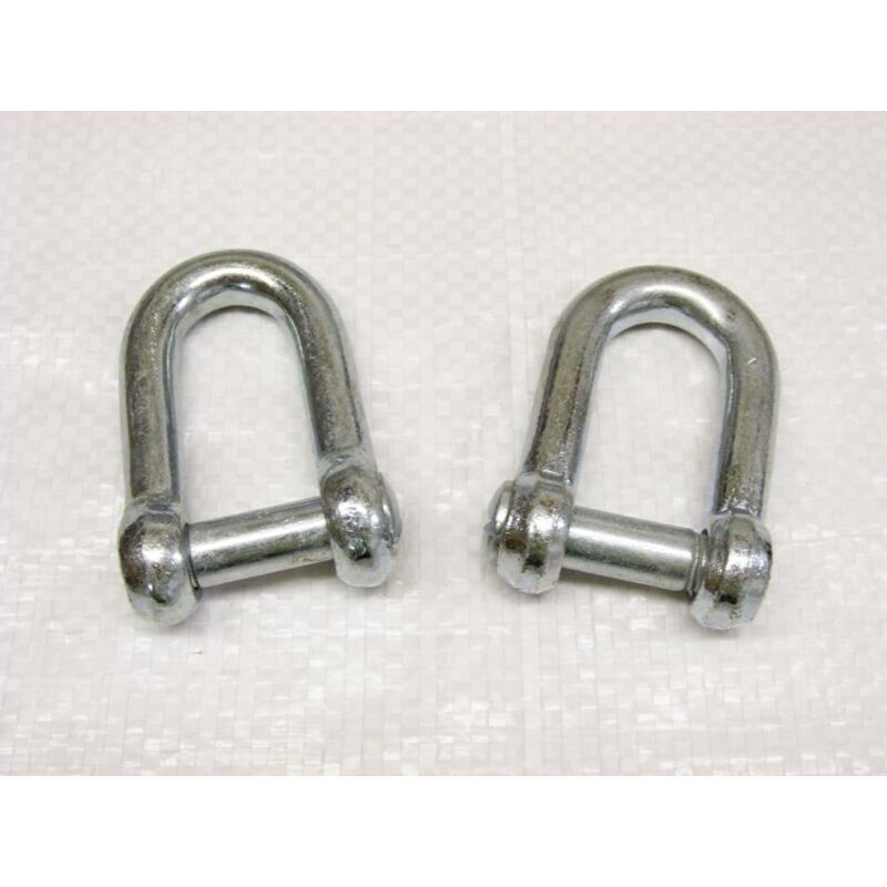Securefix Direct - x2 6MM Galvanised Commercial Dee Shackles With Countersunk Pin - Chain Connect Caravan Tether Flush