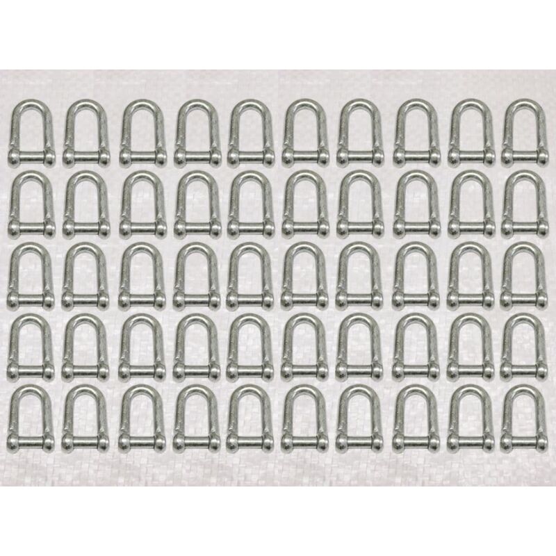 Securefix Direct - x50 12MM Galvanised Commercial Dee Shackles With Countersunk Pin - Chain Connect Caravan Flush