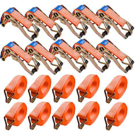 x10 50MM 5Metre 4 Ton Recovery Ratchet Strap 4000KG 4T Tie Down Claw Hook