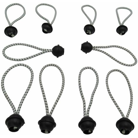 x10 8MM x 450MM Shock Cord Assemblies With Hooks 45CM Elastic Bungee Tie Down 