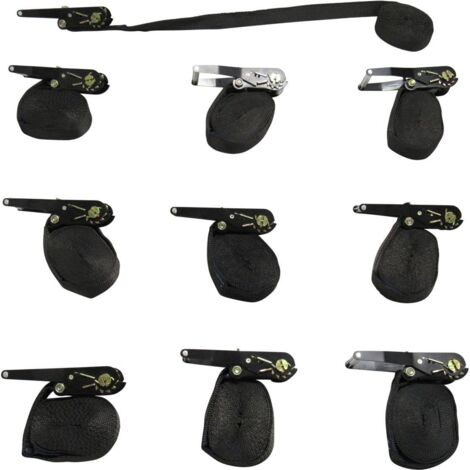 x10 Black 50MM 8M 5 Ton Endless Ratchet Straps - 5000KG Metre Tie Down Lashing