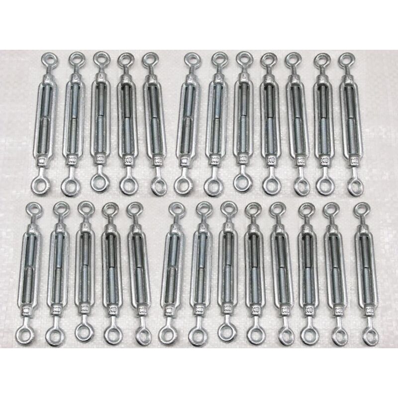Securefix Direct - x25 M6 Galvanised Forged Straining Screw Eye Eye - Caravan Turnbuckle Open Body