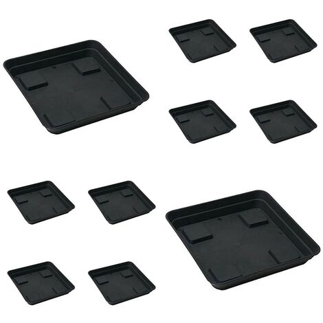 x10 Platillos Cuadrados para Macetas. 15 X 15 Cm. 10 Unidades