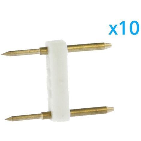 x10 Spina 2 Pin Passo 13,5mm per Connessione Striscia Led Mono 220V con Alimentatore