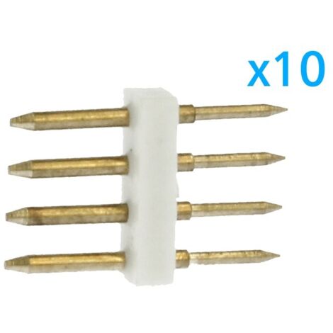 x10 Spina 4 Pin RGB Passo 12mm per Collegamento Bobina Led RGB 220V con Alimentatore