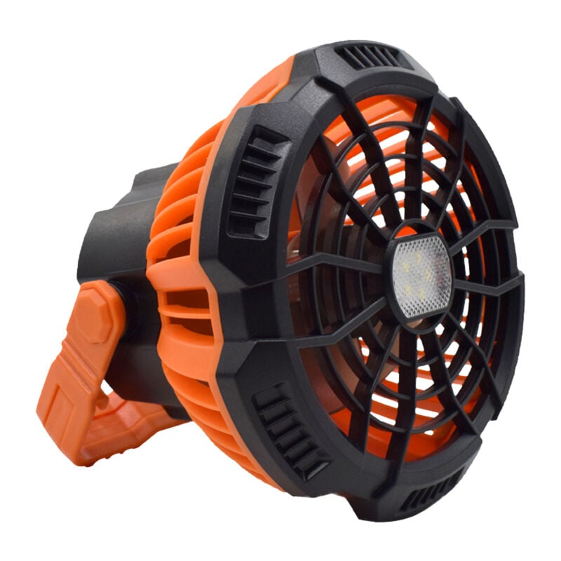 Lifcausal - Ventilateur portable d'extérieur X10 à trois vitesses réglable, rechargeable par usb, pour tente de camping, avec lumière led et crochet