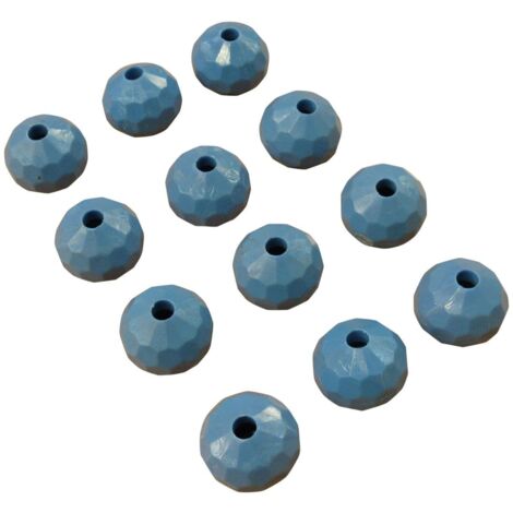 x12 Blue Plastic Round Ball End Stoppers for Shock Cord Rope - Fastener Holder Loop