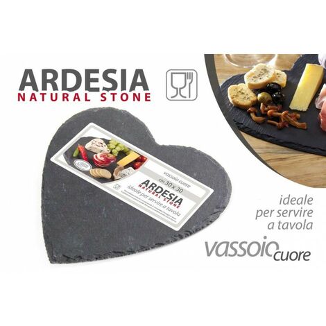 x12 Herzförmiges Schiefer-Küchen-Pub-Restaurant-Tablett 30 x 30 cm