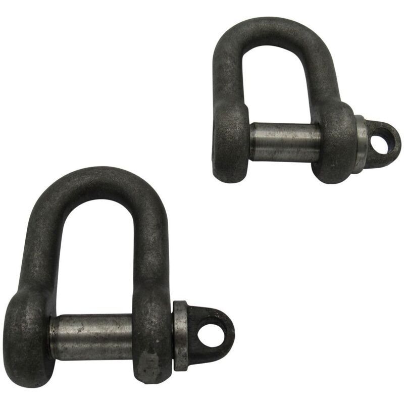Securefix Direct - X2 0.5 Ton Self Colour Large Dee Shackles With Screw Pin - 500KG d High Tensile Lifting Towing