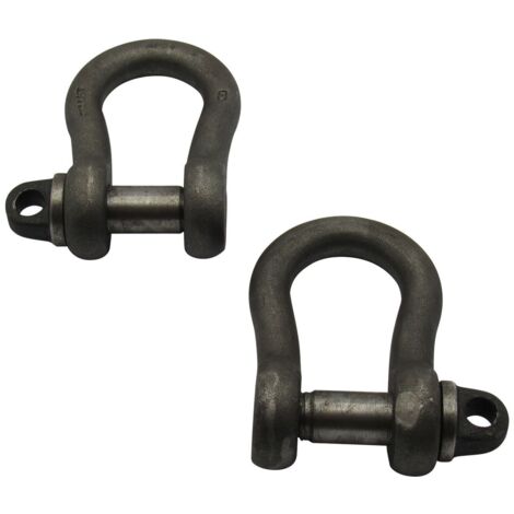 x2 0.5 Ton Self Colour Screw Pin Small Bow Shackles -500KG Lifting Towing Tested Certified
