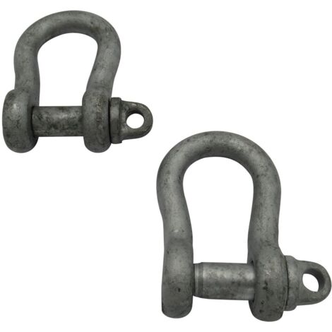 X2 0.75 Ton Galvanised Large Bow Shackles With Screw Pin - BS3032 450KG Lifting Towing Tested
