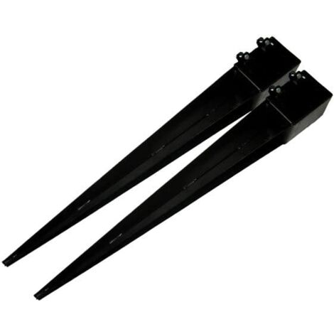 x2 3" Spike Bolt Grip Fence Supports - 75MM Post Timber Drive In Holder Like Metpost
