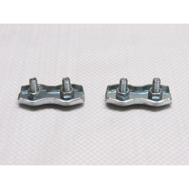 Securefix Direct - X2 4MM Zinc Plated Duplex Wire Rope Grips - Clamp Loop Eye Clip