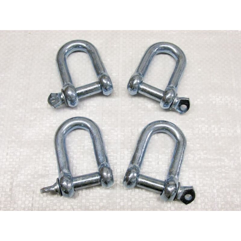 Securefix Direct - x4 6MM Galvanised Commercial Dee Shackles - Chain Connector Caravan Tether