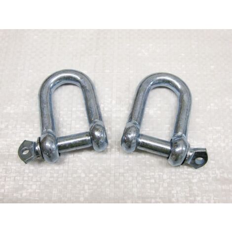 x2 6MM Galvanised Commercial Dee Shackles - Chain Connector Caravan Tether
