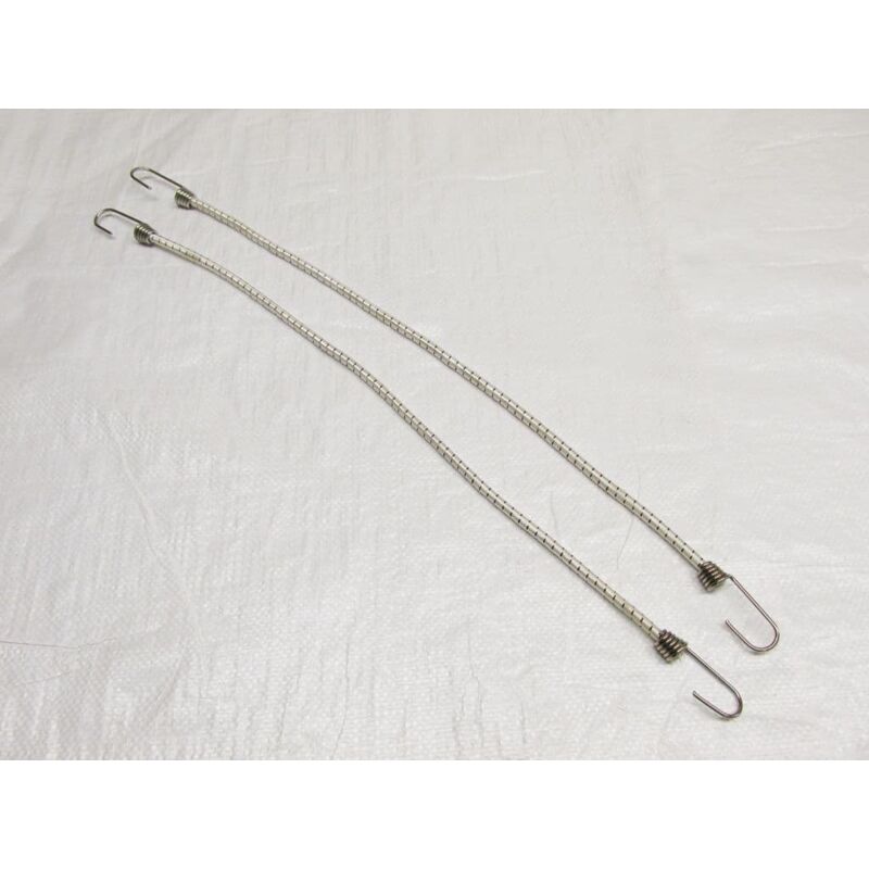 Securefix Direct - X2 6MM x 440MM Shock Cords Fitted With Stainless Steel Hooks - Securing Tie Back Fasten Secure