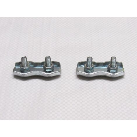 X2 6MM Zinc Plated Duplex Wire Rope Grips - Clamp Loop Eye Clip