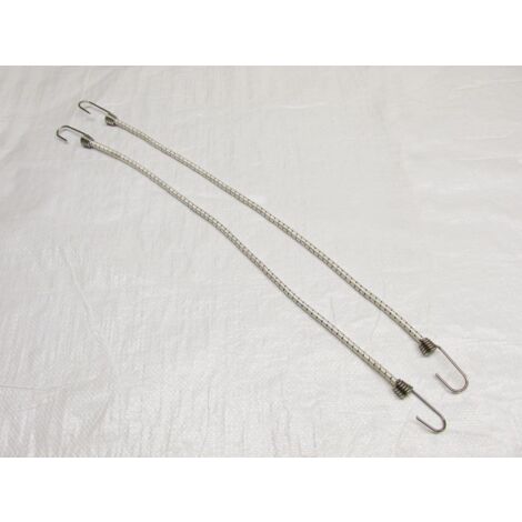 X2 8MM X 950MM Shock Cords Fitted With Stainless Steel Hooks - Securing Tie Back Fasten Secure