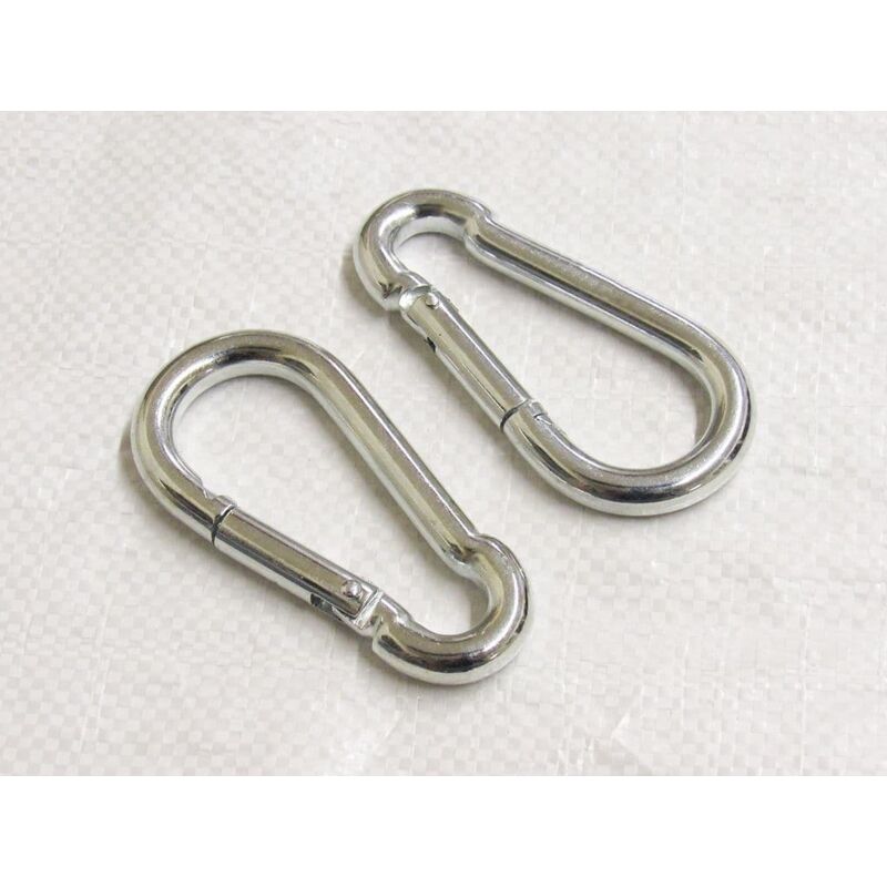Securefix Direct - X2 10MM Zinc Plated Carbine Hooks - Marine Snap Gate Rope Karabina bzp