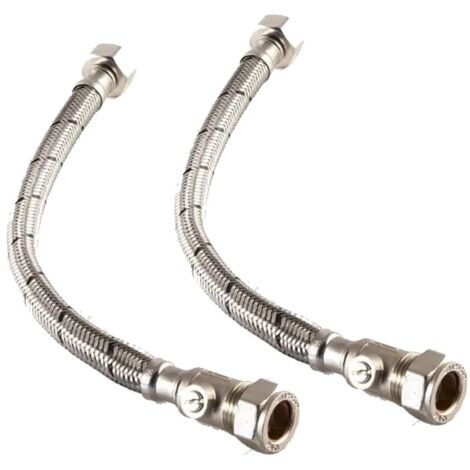 X2 Essentials 15mm x 1/2"" x 30cm Flexible Tap Connector - 9.5mm Bore + Iso Valve