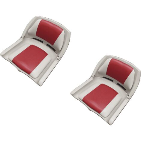X2 Folding Boat Seats in Red and Grey - Lightweight Chair Fly Fishing Ship
