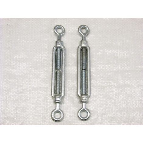 x2 M12 Galvanised Forged Straining Screw Eye Eye - Caravan Turnbuckle Open Body